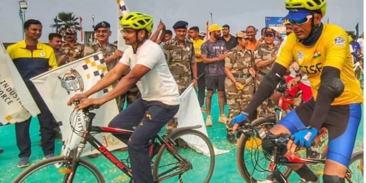 ಸಿಐಎಸ್‍ಎಫ್ ವಂದೇ ಮಾತರಂ ಕೋಸ್ಟಲ್ ಸೈಕ್ಲೋಥಾನ್ ಮಂಗಳೂರಿಗೆ ಆಗಮನ